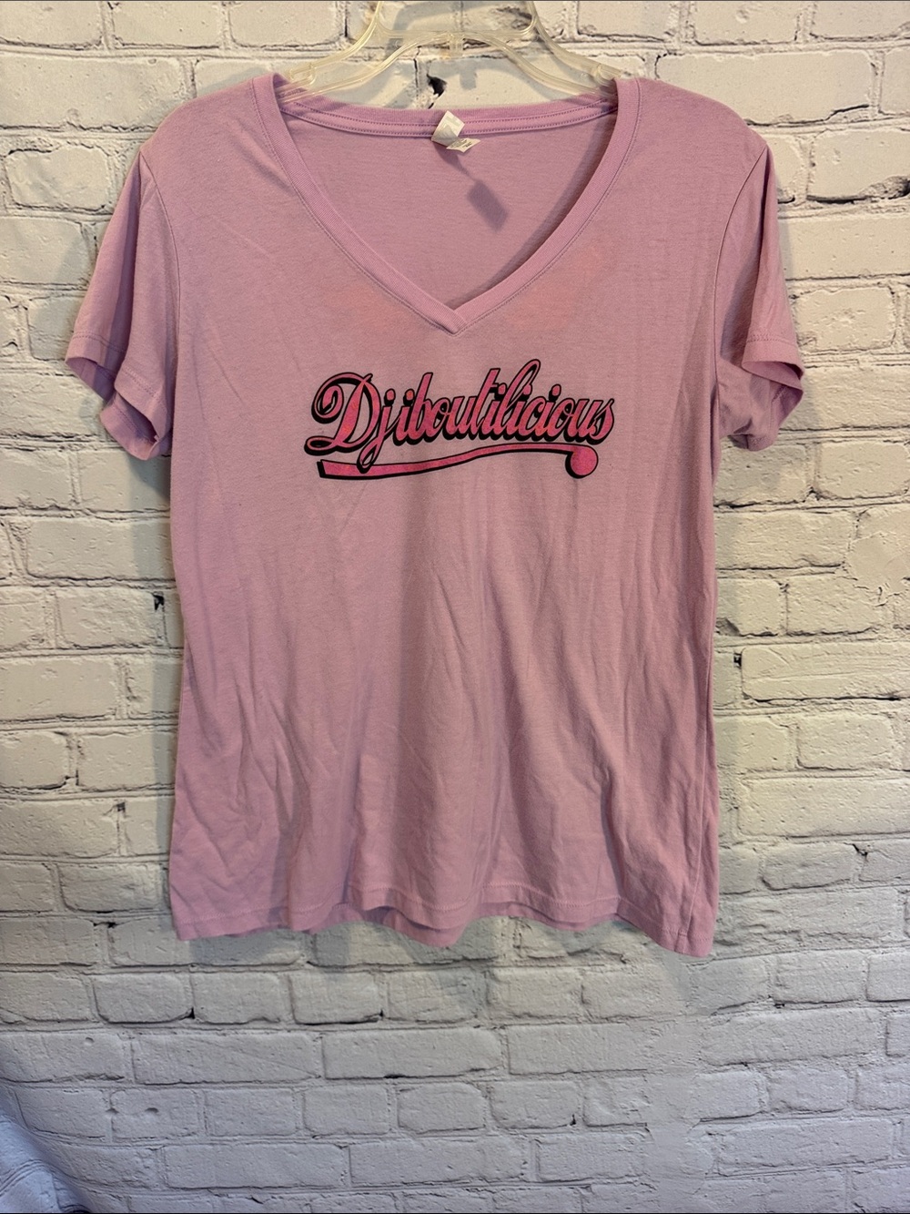 Djibutikacious Pink V-Neck Graphic Tee - Women's Short Sleeve XXL